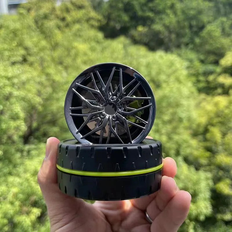 Car Solar Speed Hub Aromatherapy Solar Rotating Tire Air Refresher Liquid Perfume