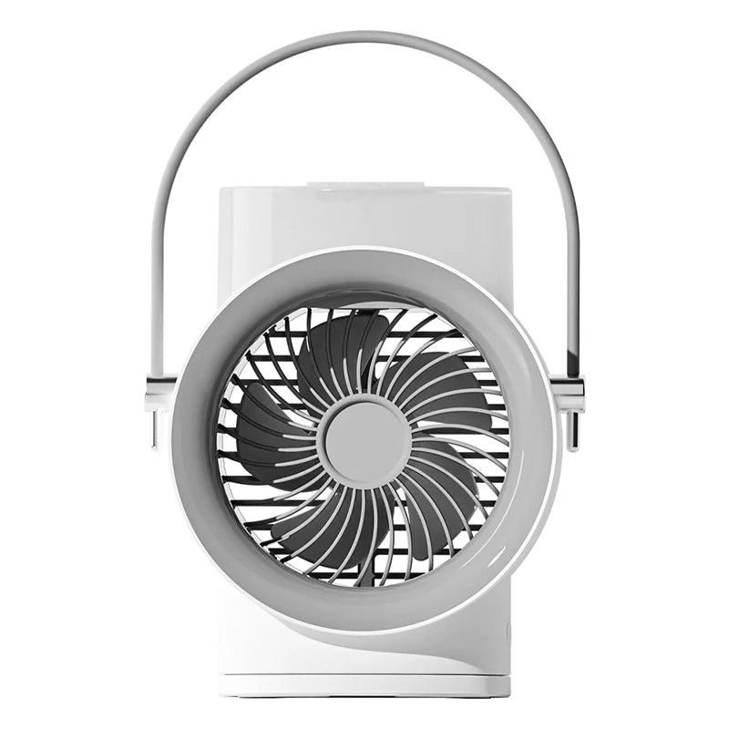New Auto Rotation Desktop Air Condition Fan 4000mAh Rechargeable Battery 3-Speed Water Mist Fan Warm Night Light Aromatherapy