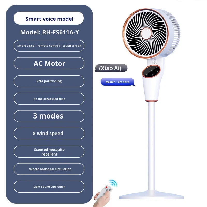 Jinzheng Intelligent Voice Remote Control Electric Fan Household Aromatherapy Negative Ion Floor Fan Air Circulation Plastic