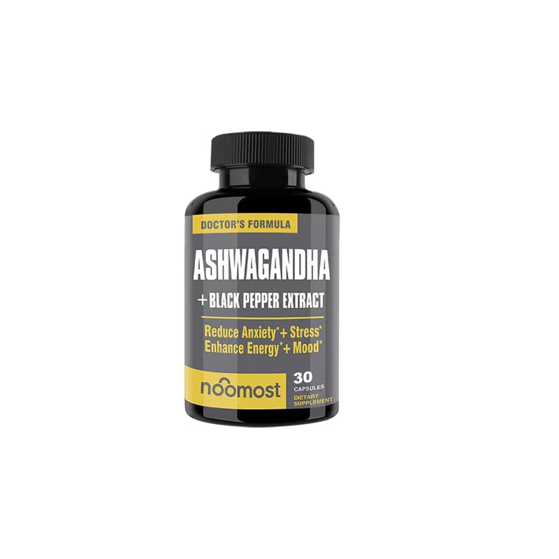 Ashwagandha Capsules, Pure Ashwagandha Root Powder & Black Pepper Extract Helps Natural Anxiety Relief for Adrenal Support