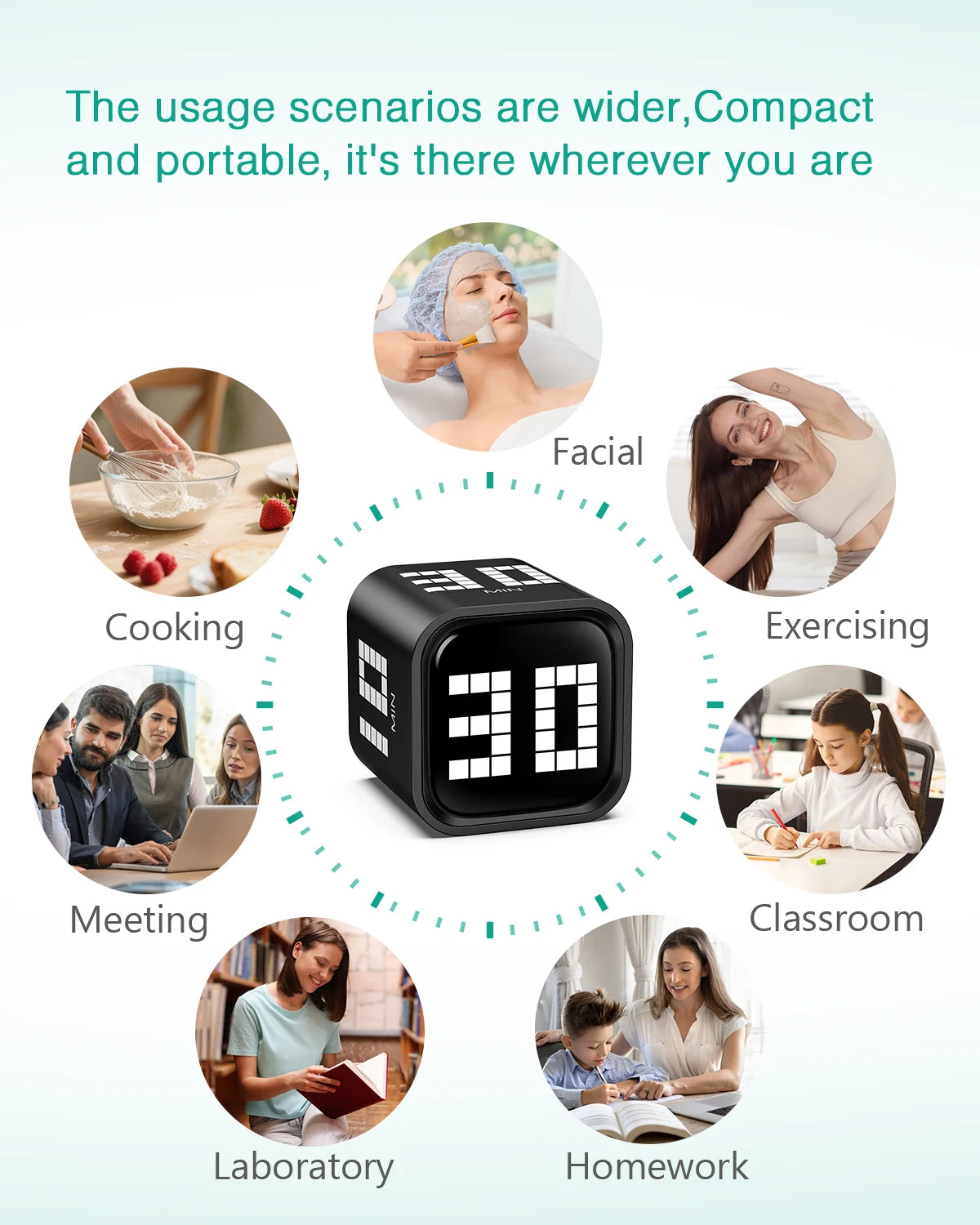 Flip Motion Digital Timer, 3 Mode Loud/Vibrate/Silent Countdown Timer, USB-C Rechargeable, for Kitchen Study Workout ADHD Focus