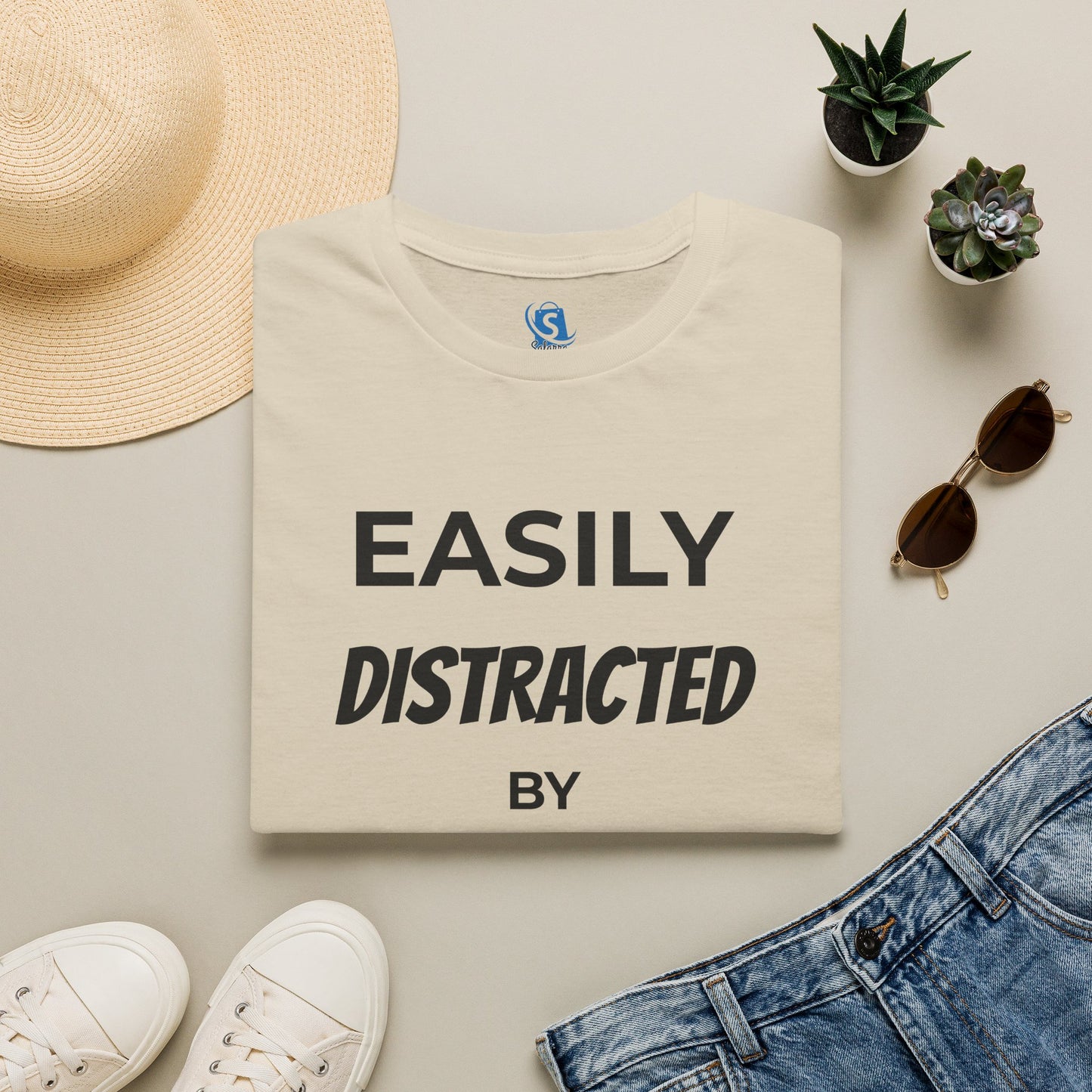 Easily Distracted by Dogs T-Shirt — Funny Dog Lover Tee