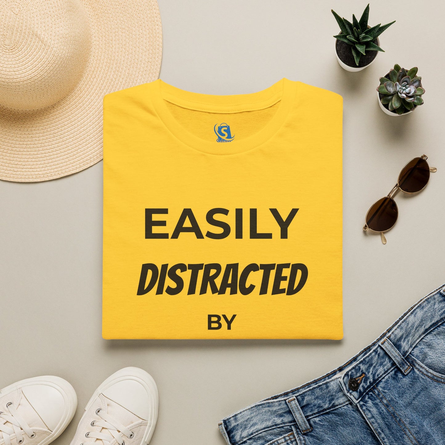 Easily Distracted by Dogs T-Shirt — Funny Dog Lover Tee