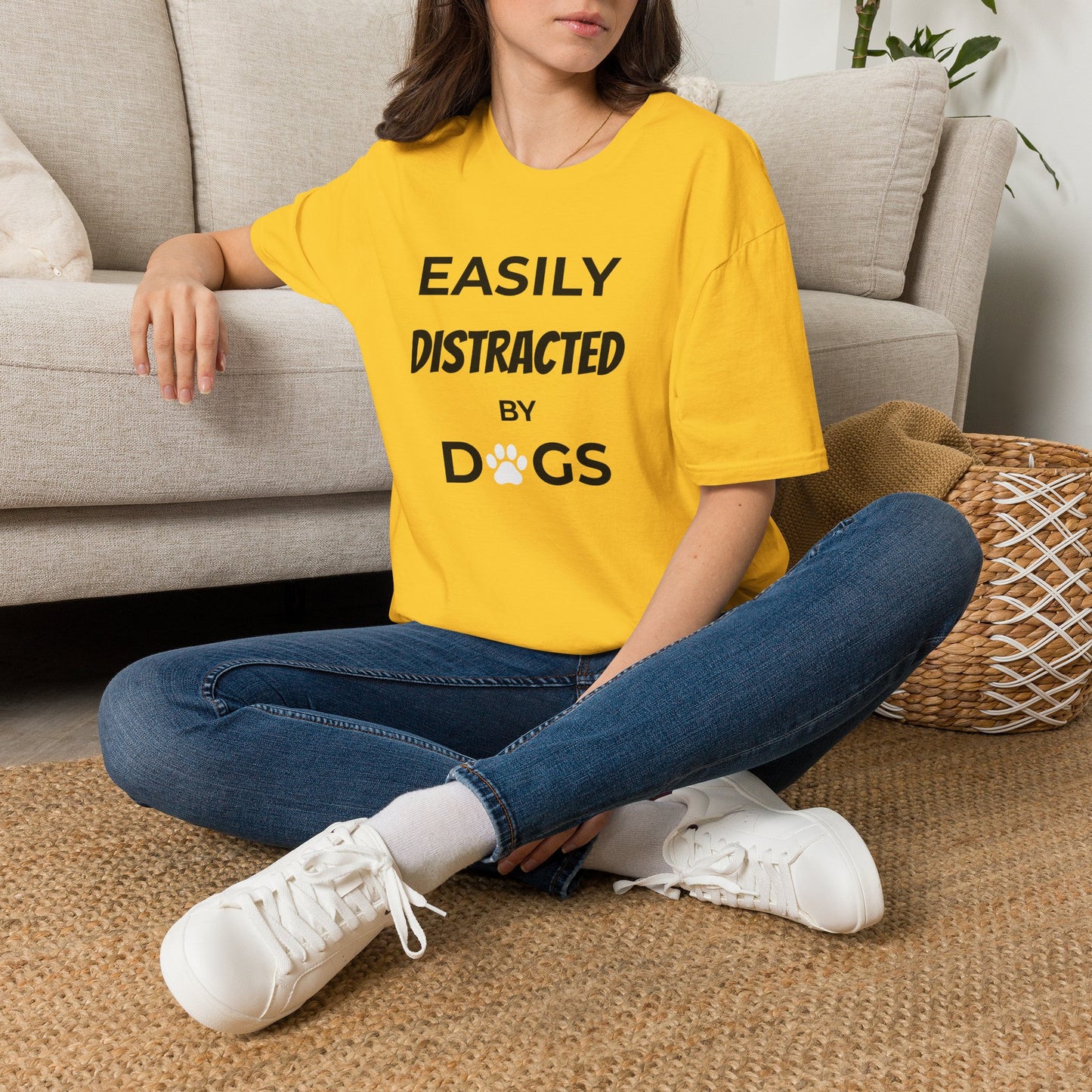 Easily Distracted by Dogs T-Shirt — Funny Dog Lover Tee