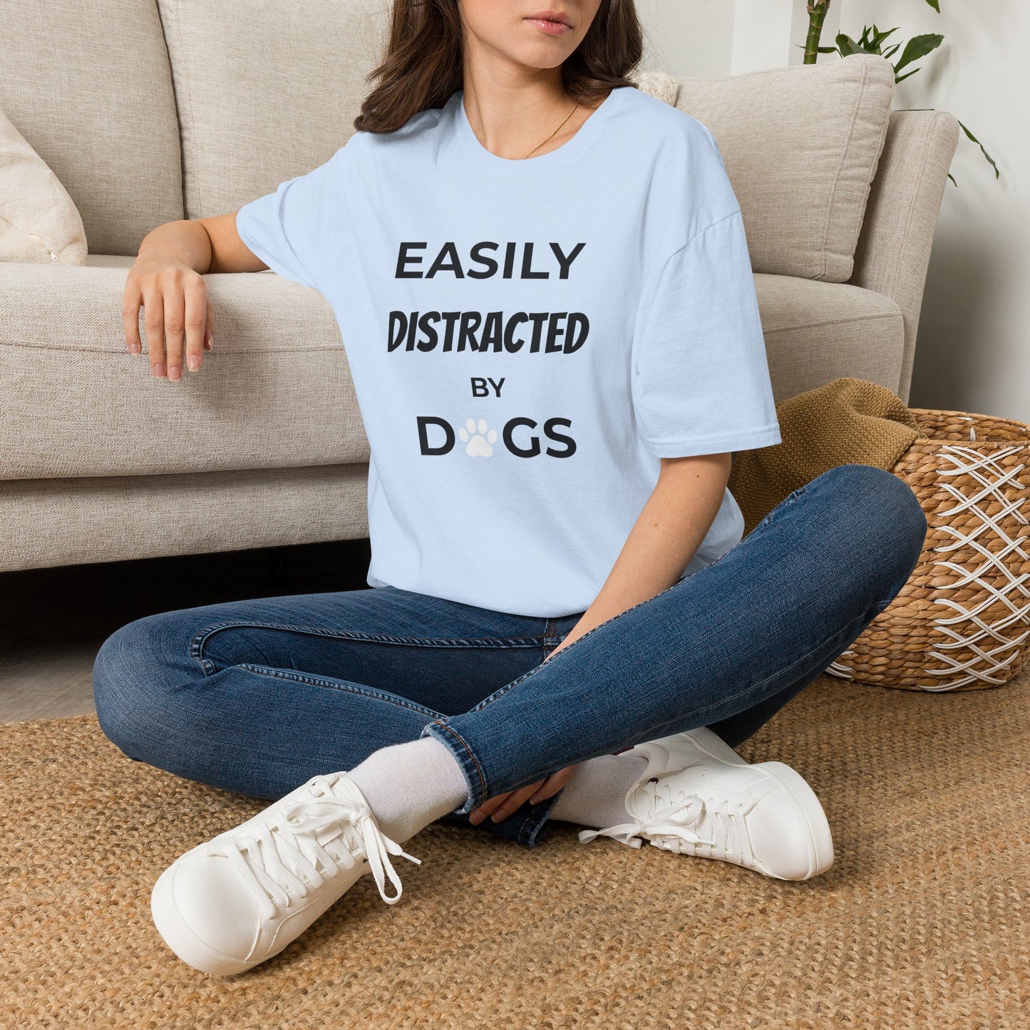 Easily Distracted by Dogs T-Shirt — Funny Dog Lover Tee