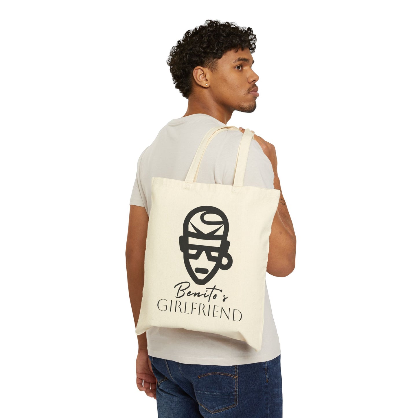Copy of Tote Bag — "Benito's Girlfriend" Minimal Portrait Cotton Canvas Tote