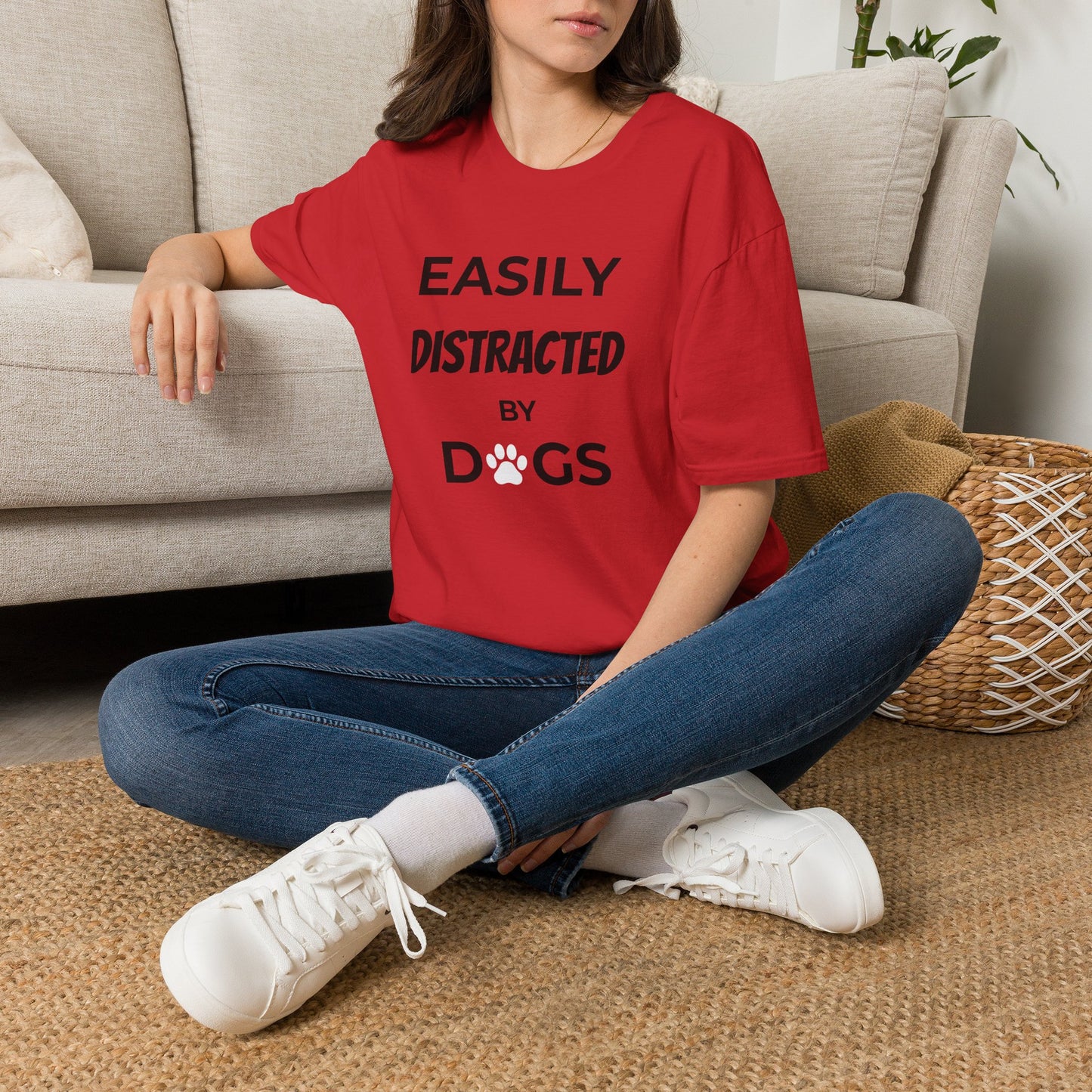 Easily Distracted by Dogs T-Shirt — Funny Dog Lover Tee