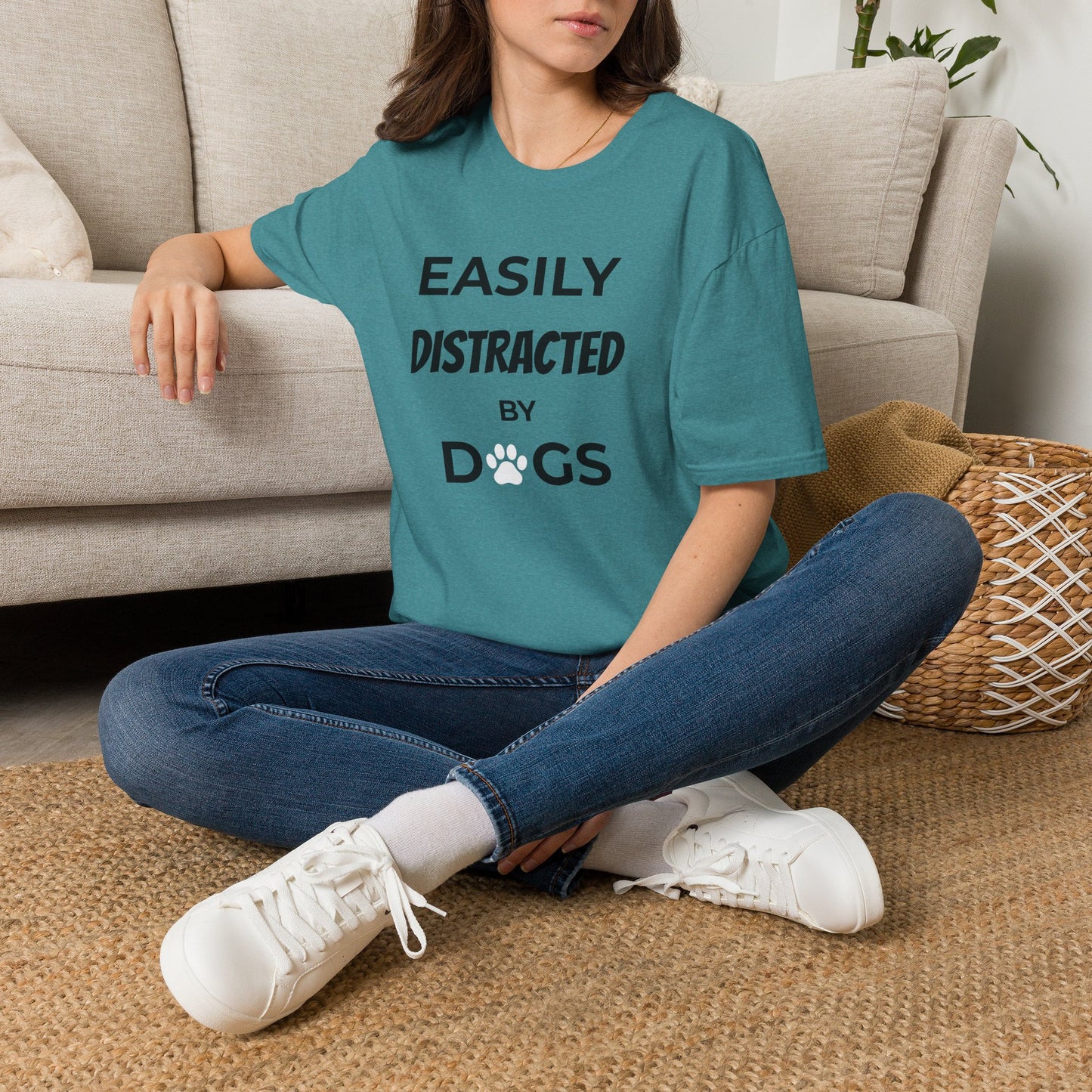 Easily Distracted by Dogs T-Shirt — Funny Dog Lover Tee