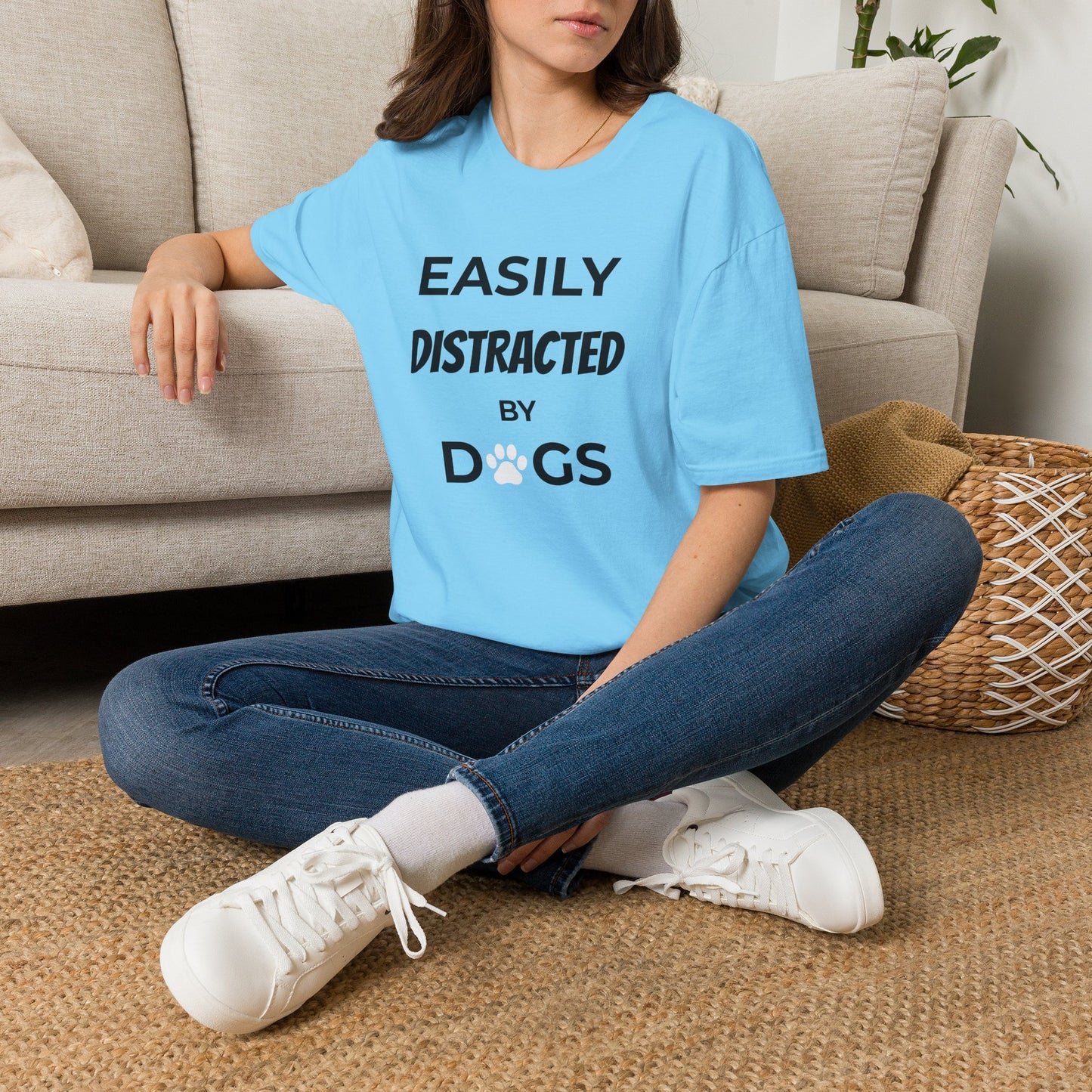 Easily Distracted by Dogs T-Shirt — Funny Dog Lover Tee