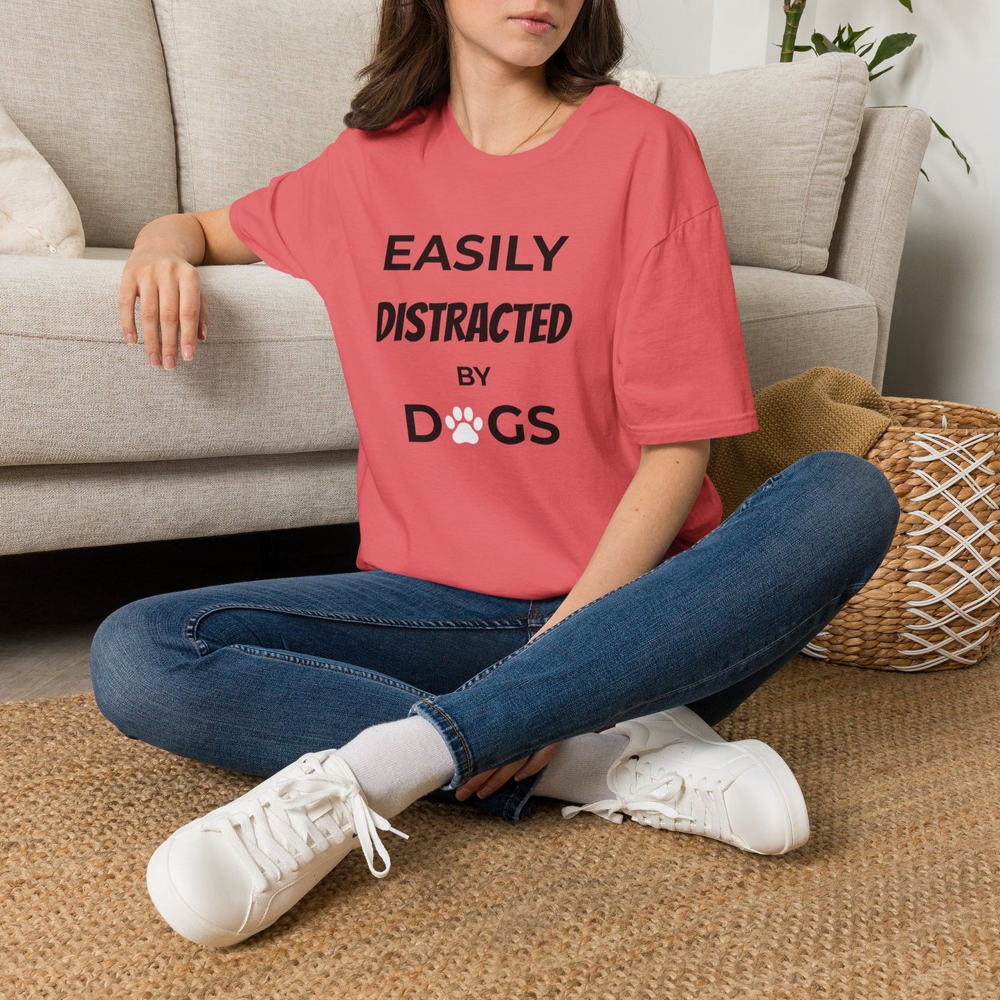 Easily Distracted by Dogs T-Shirt — Funny Dog Lover Tee