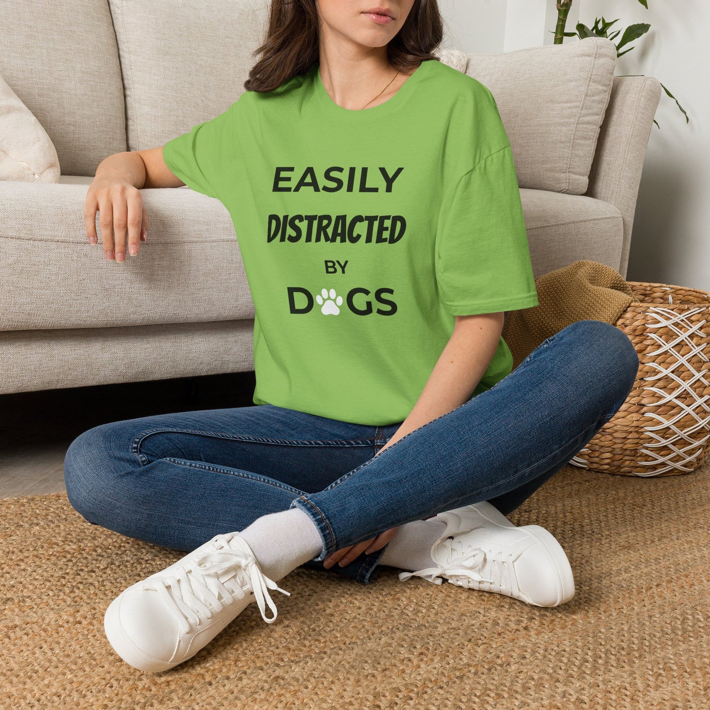 Easily Distracted by Dogs T-Shirt — Funny Dog Lover Tee
