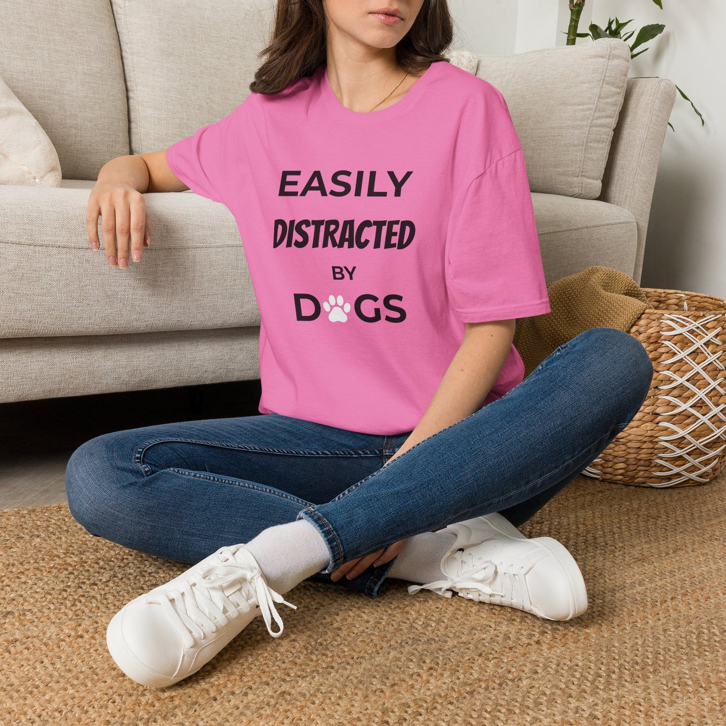 Easily Distracted by Dogs T-Shirt — Funny Dog Lover Tee