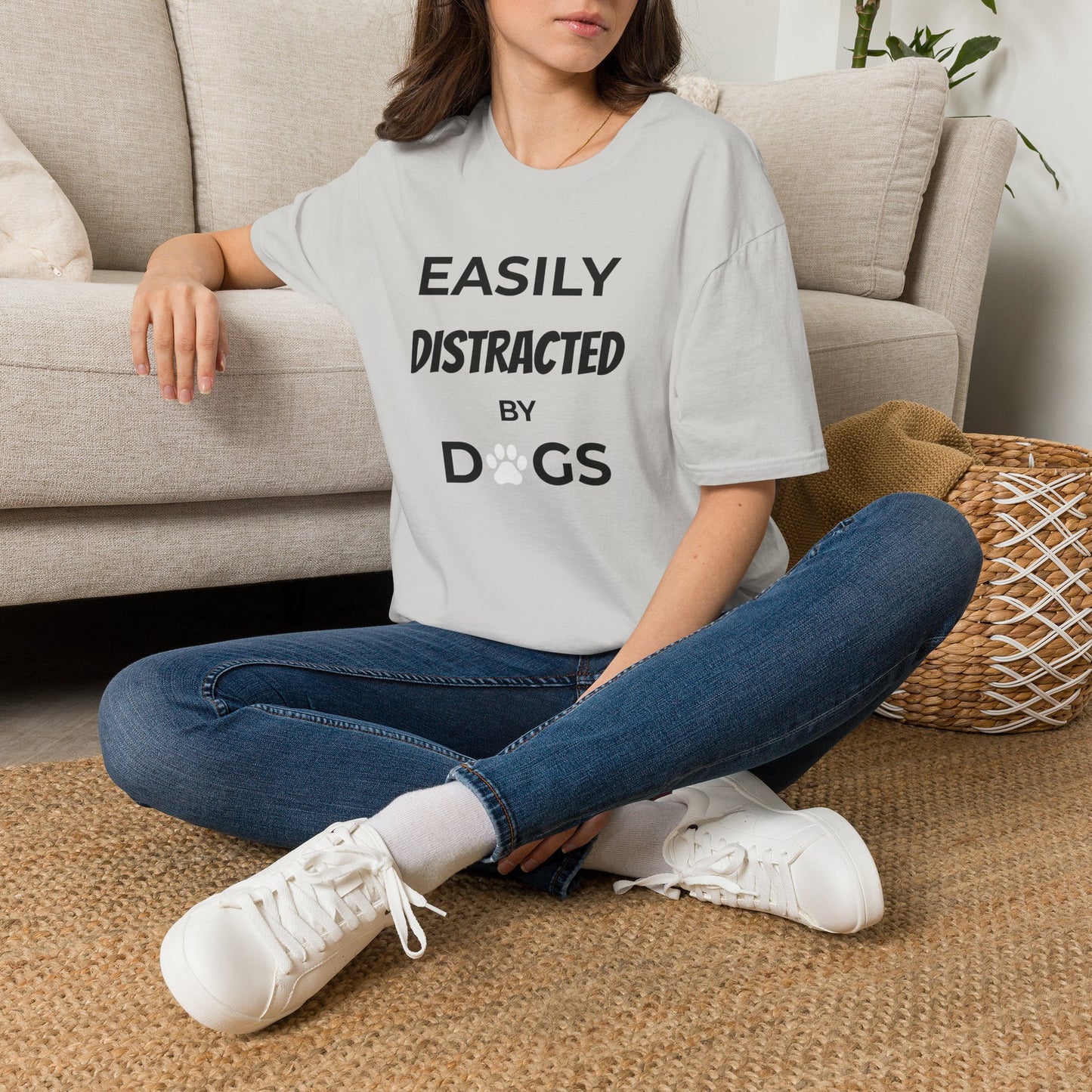 Easily Distracted by Dogs T-Shirt — Funny Dog Lover Tee