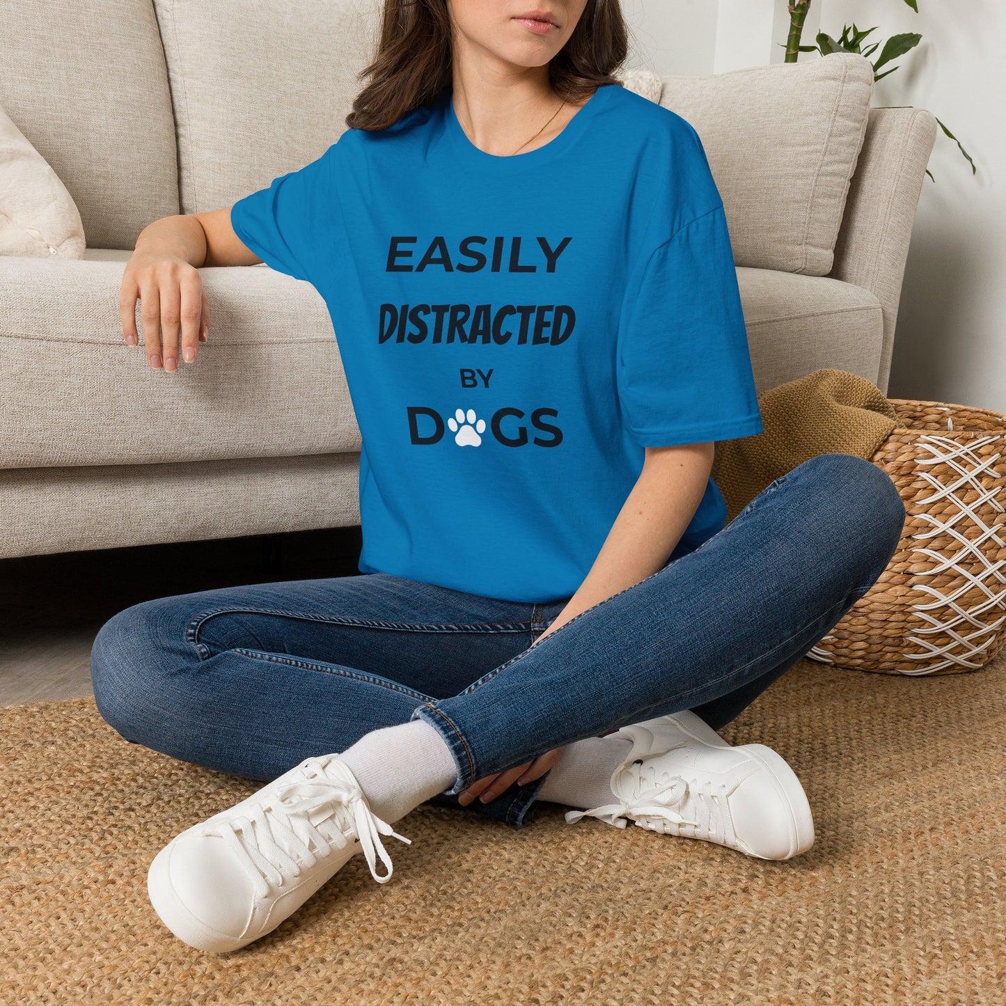 Easily Distracted by Dogs T-Shirt — Funny Dog Lover Tee