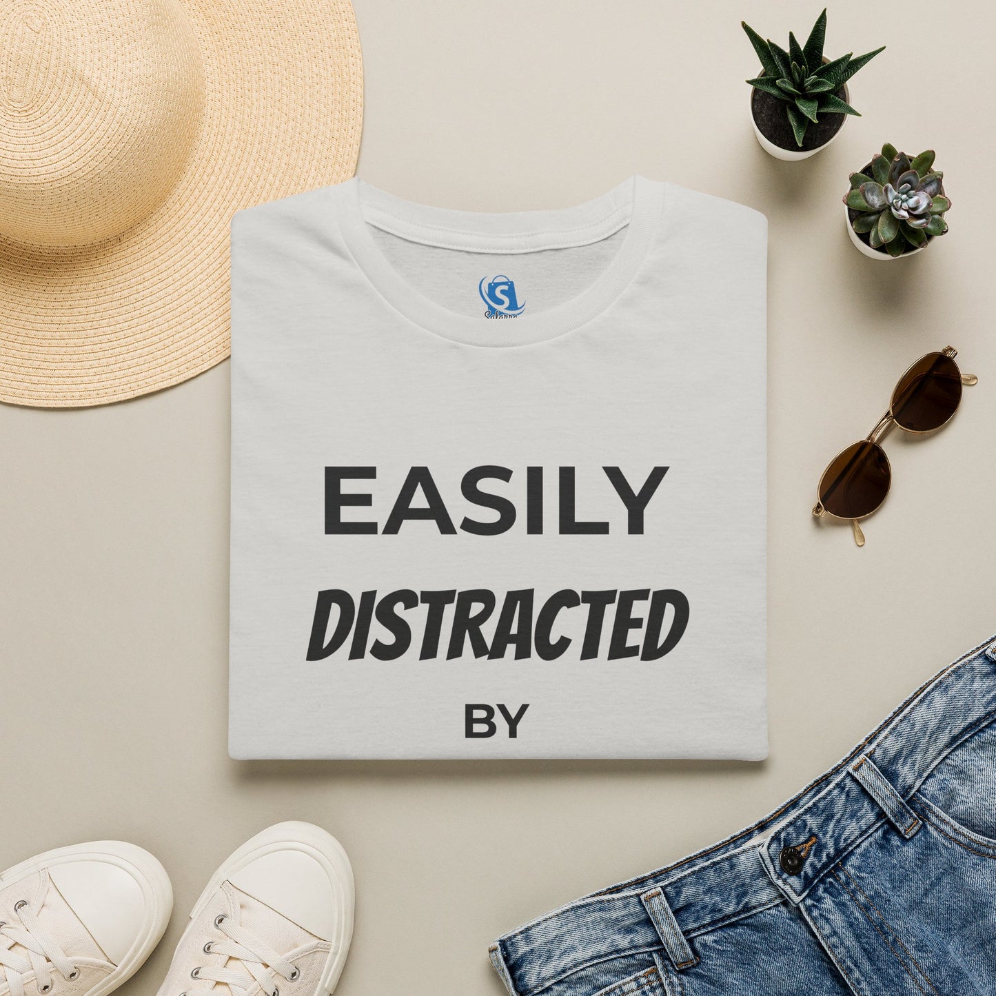 Easily Distracted by Dogs T-Shirt — Funny Dog Lover Tee