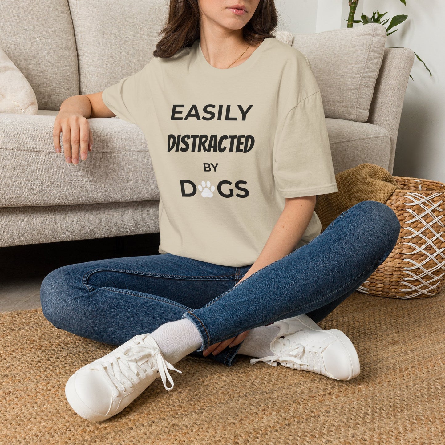 Easily Distracted by Dogs T-Shirt — Funny Dog Lover Tee
