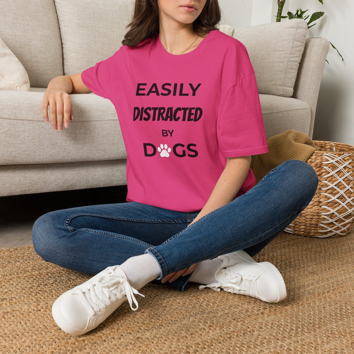 Easily Distracted by Dogs T-Shirt — Funny Dog Lover Tee