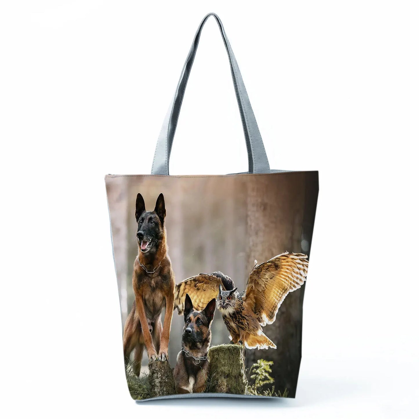 Customizable Cute West Dog Handbags For Women Groceries Pug Retriever Shopping Bags Foldable Animal Large Capacity Shoulder Bag