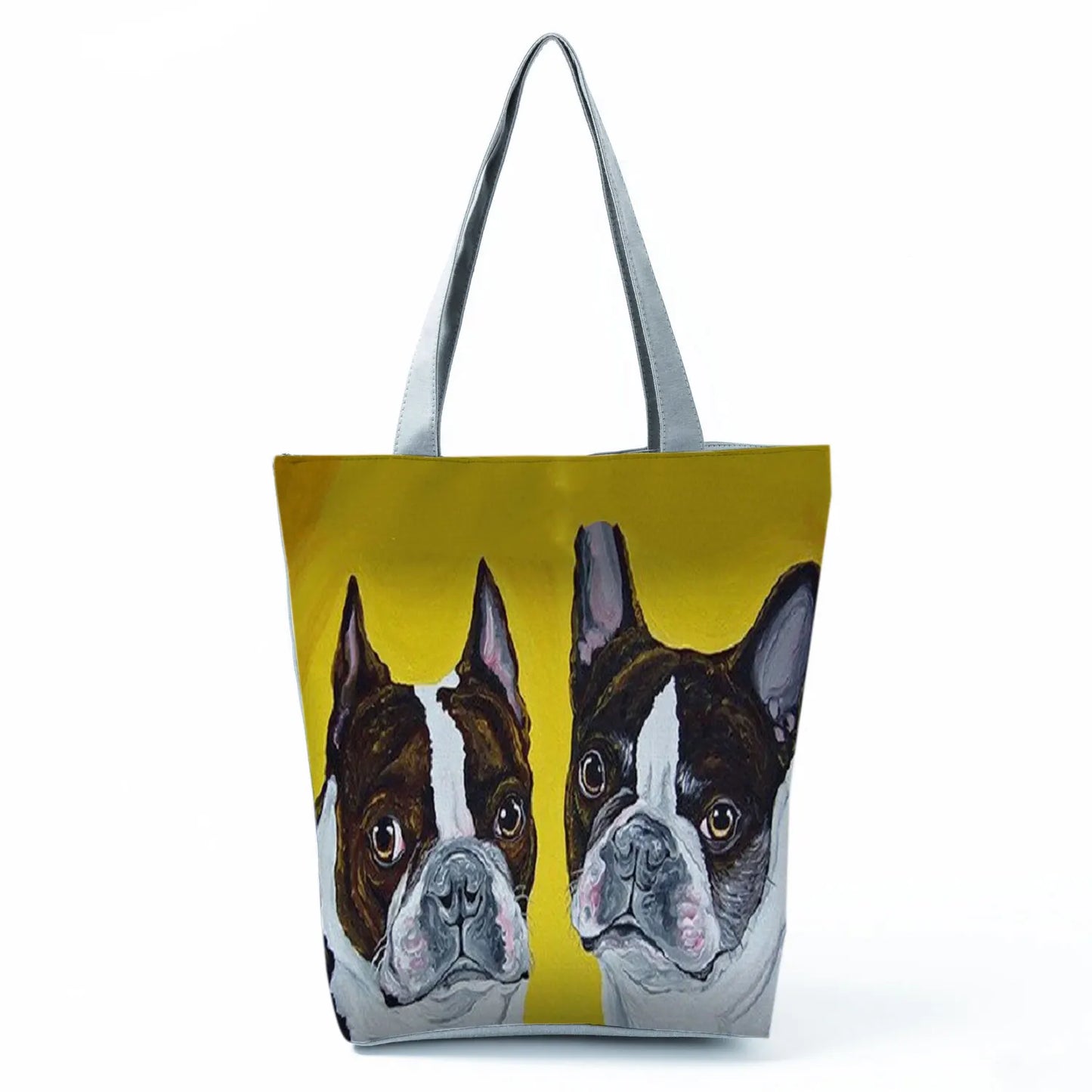 Customizable Cute West Dog Handbags For Women Groceries Pug Retriever Shopping Bags Foldable Animal Large Capacity Shoulder Bag