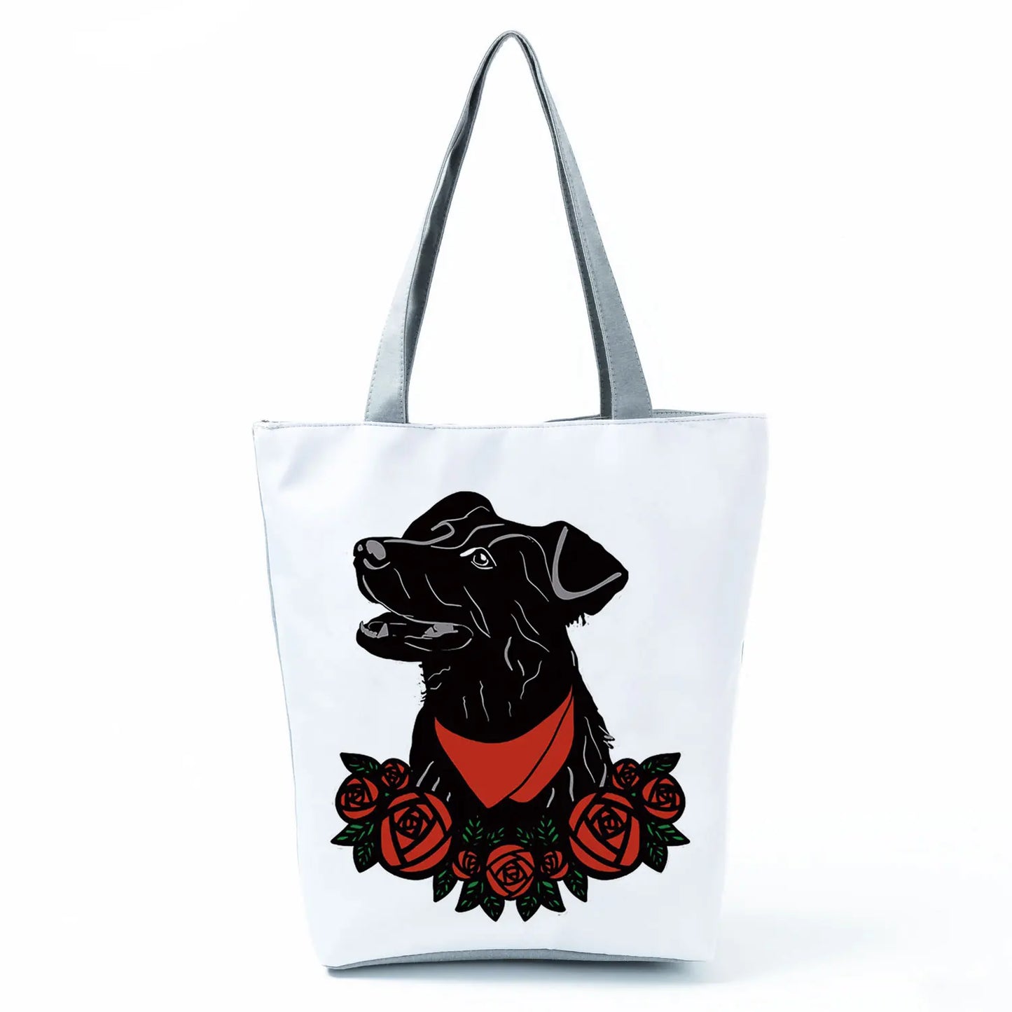 Customizable Cute West Dog Handbags For Women Groceries Pug Retriever Shopping Bags Foldable Animal Large Capacity Shoulder Bag