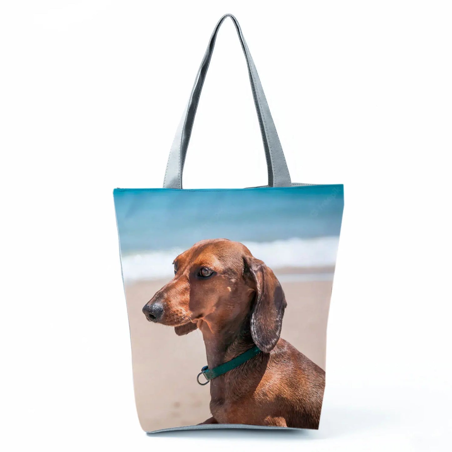 Customizable Cute West Dog Handbags For Women Groceries Pug Retriever Shopping Bags Foldable Animal Large Capacity Shoulder Bag