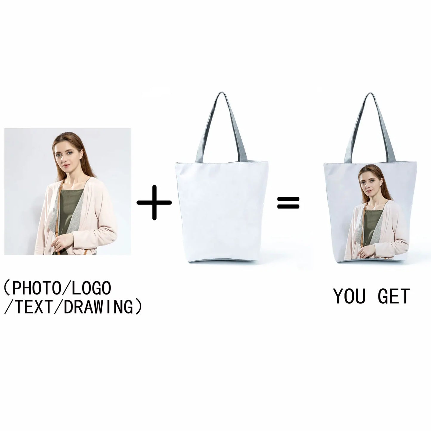 Customizable Cute West Dog Handbags For Women Groceries Pug Retriever Shopping Bags Foldable Animal Large Capacity Shoulder Bag