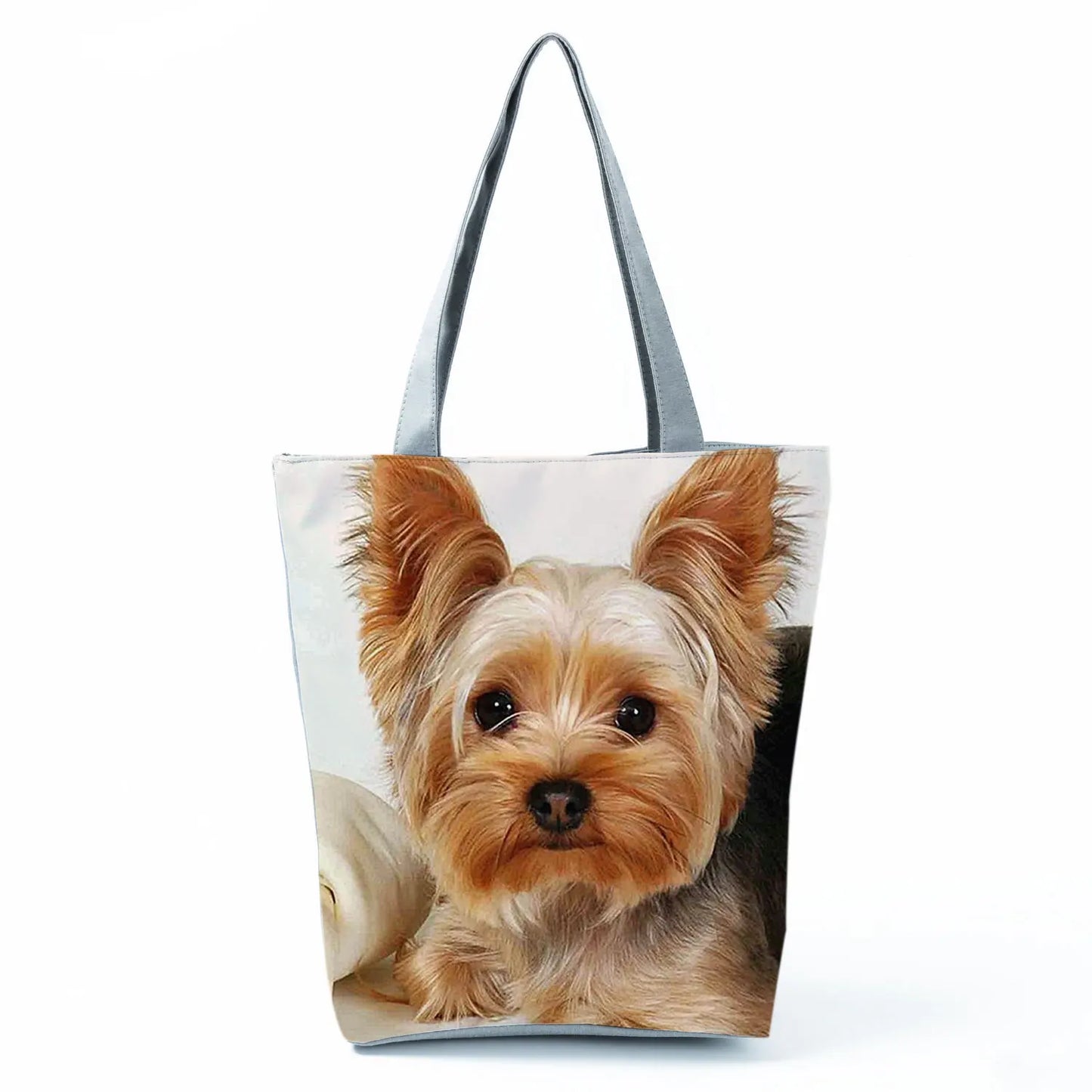 Customizable Cute West Dog Handbags For Women Groceries Pug Retriever Shopping Bags Foldable Animal Large Capacity Shoulder Bag
