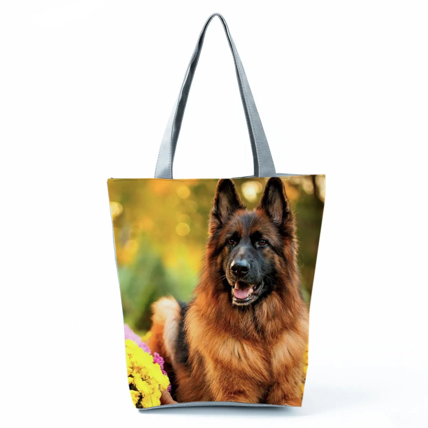 Customizable Cute West Dog Handbags For Women Groceries Pug Retriever Shopping Bags Foldable Animal Large Capacity Shoulder Bag