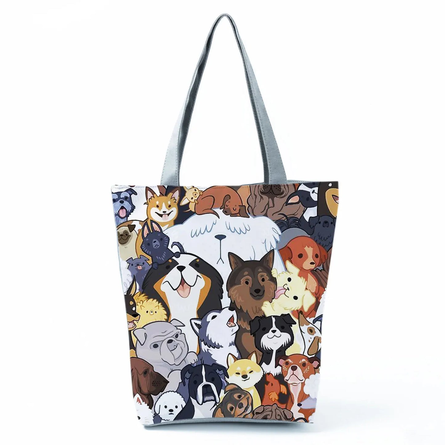 Customizable Cute West Dog Handbags For Women Groceries Pug Retriever Shopping Bags Foldable Animal Large Capacity Shoulder Bag