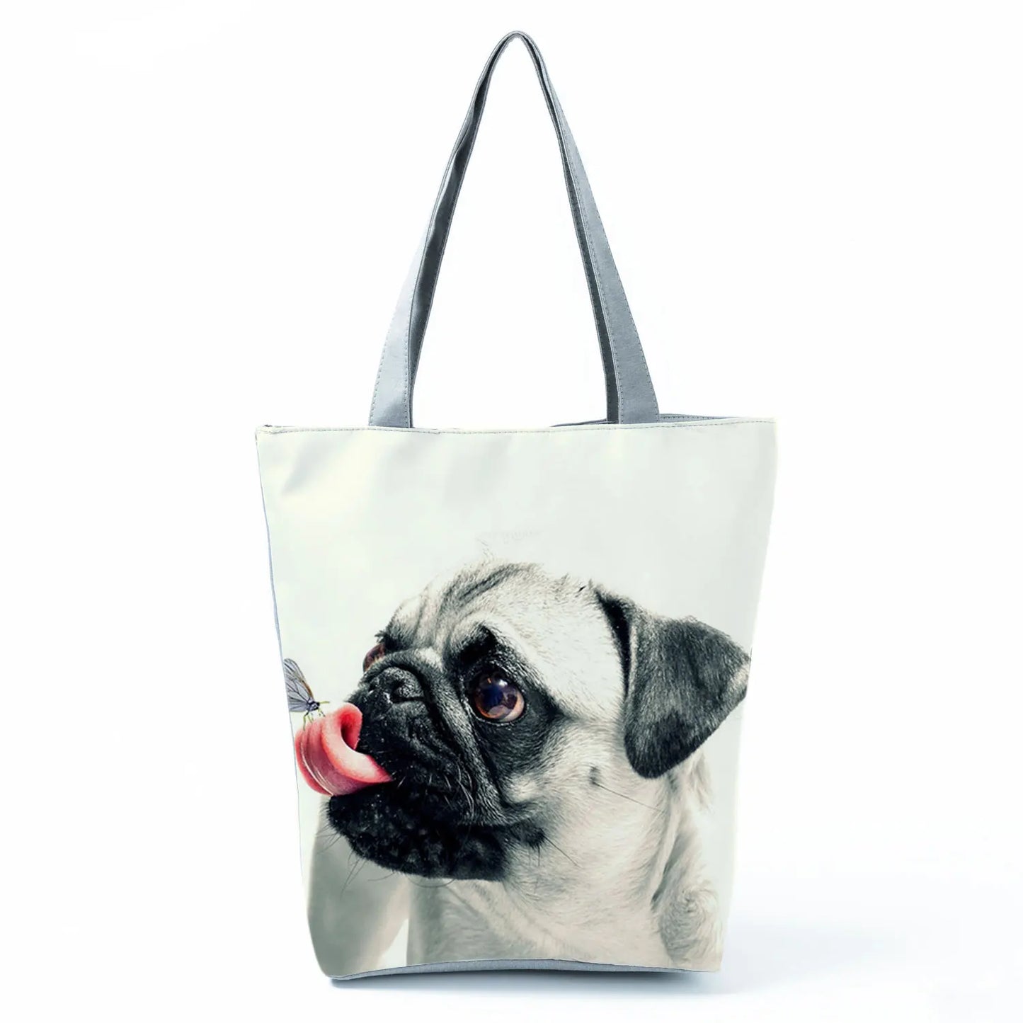 Customizable Cute West Dog Handbags For Women Groceries Pug Retriever Shopping Bags Foldable Animal Large Capacity Shoulder Bag