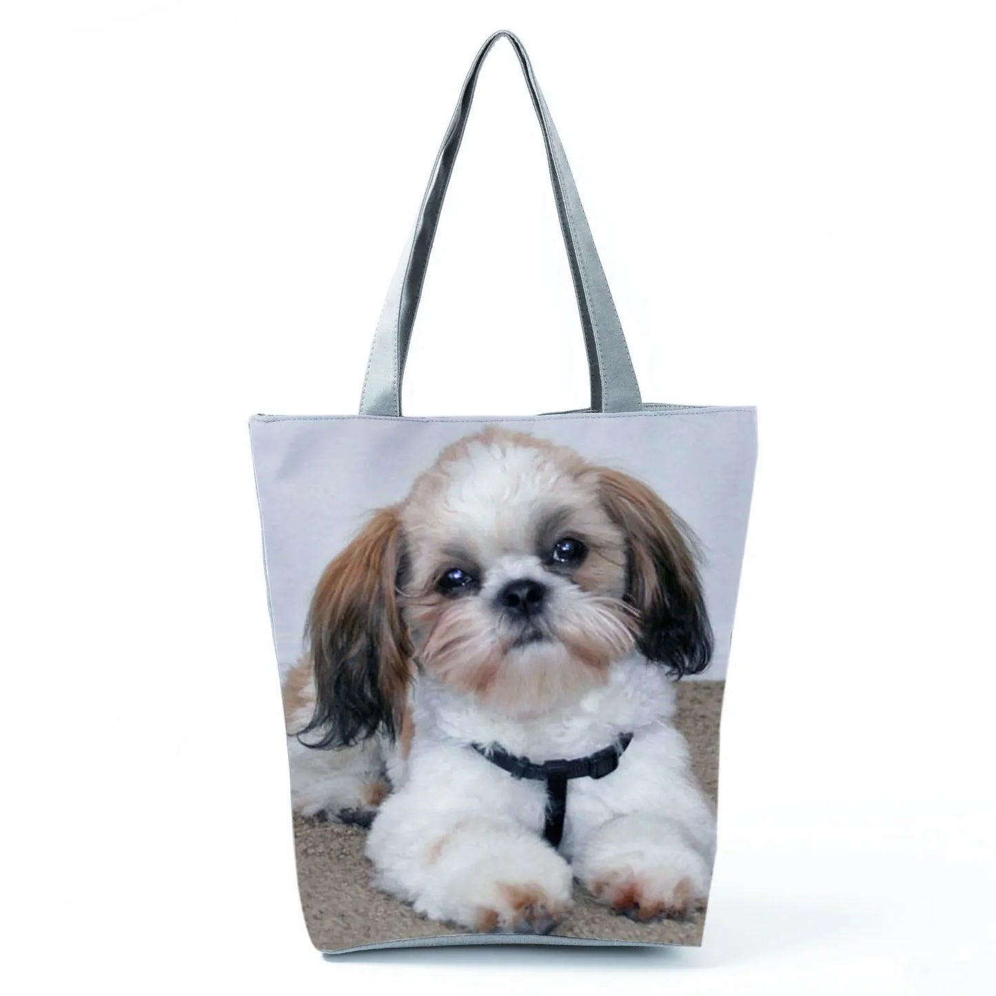 Customizable Cute West Dog Handbags For Women Groceries Pug Retriever Shopping Bags Foldable Animal Large Capacity Shoulder Bag