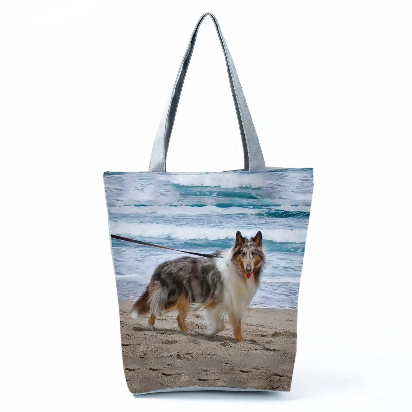 Customizable Cute West Dog Handbags For Women Groceries Pug Retriever Shopping Bags Foldable Animal Large Capacity Shoulder Bag