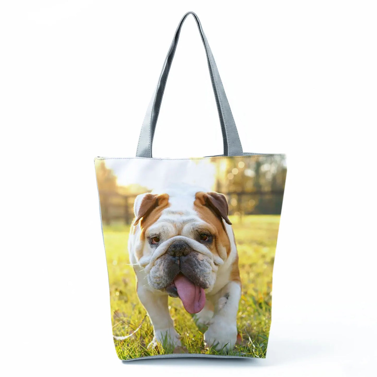 Customizable Cute West Dog Handbags For Women Groceries Pug Retriever Shopping Bags Foldable Animal Large Capacity Shoulder Bag