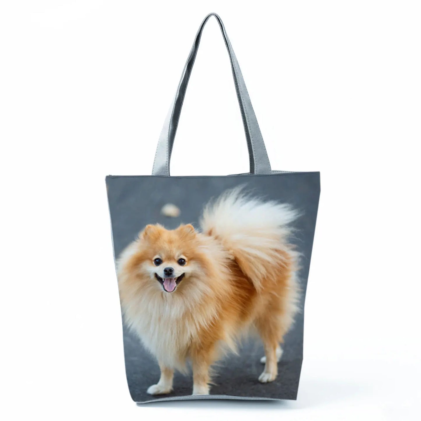 Customizable Cute West Dog Handbags For Women Groceries Pug Retriever Shopping Bags Foldable Animal Large Capacity Shoulder Bag