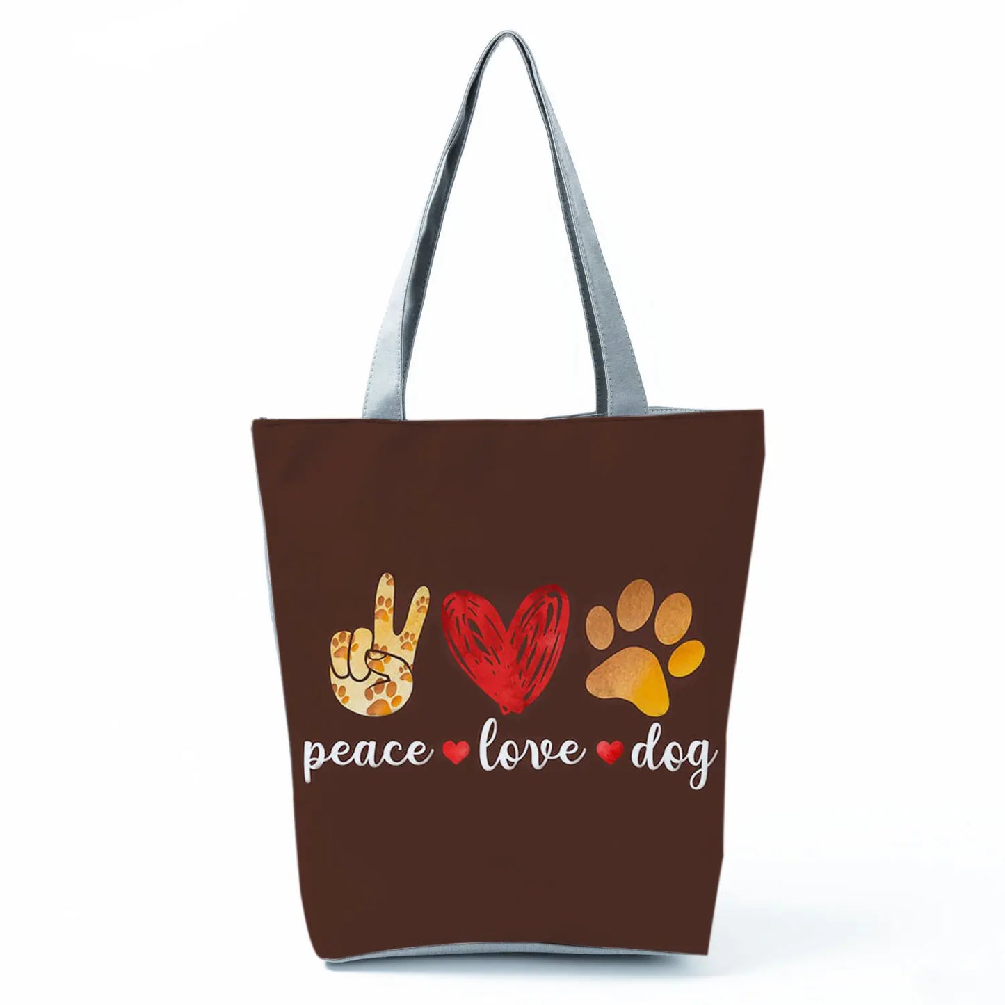 Customizable Cute West Dog Handbags For Women Groceries Pug Retriever Shopping Bags Foldable Animal Large Capacity Shoulder Bag