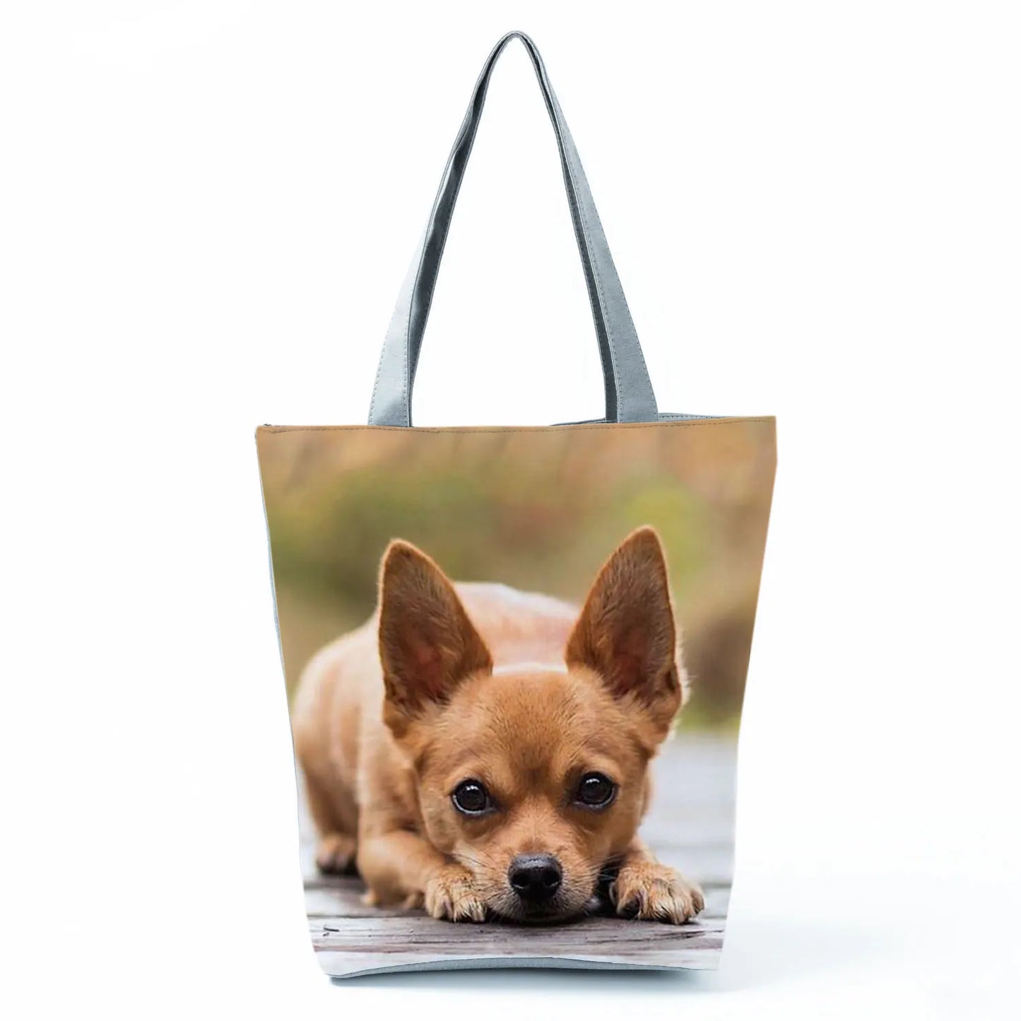 Customizable Cute West Dog Handbags For Women Groceries Pug Retriever Shopping Bags Foldable Animal Large Capacity Shoulder Bag