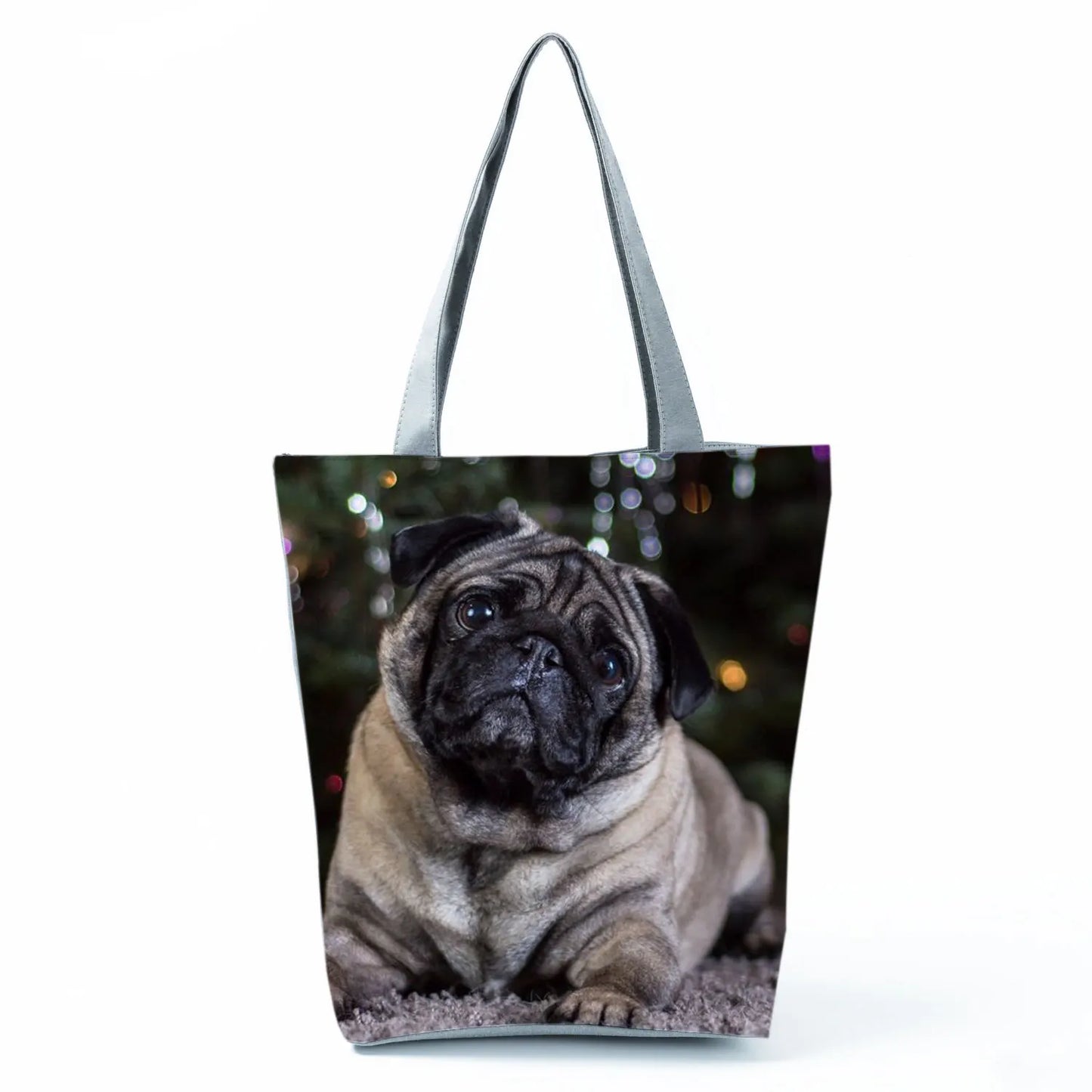 Customizable Cute West Dog Handbags For Women Groceries Pug Retriever Shopping Bags Foldable Animal Large Capacity Shoulder Bag