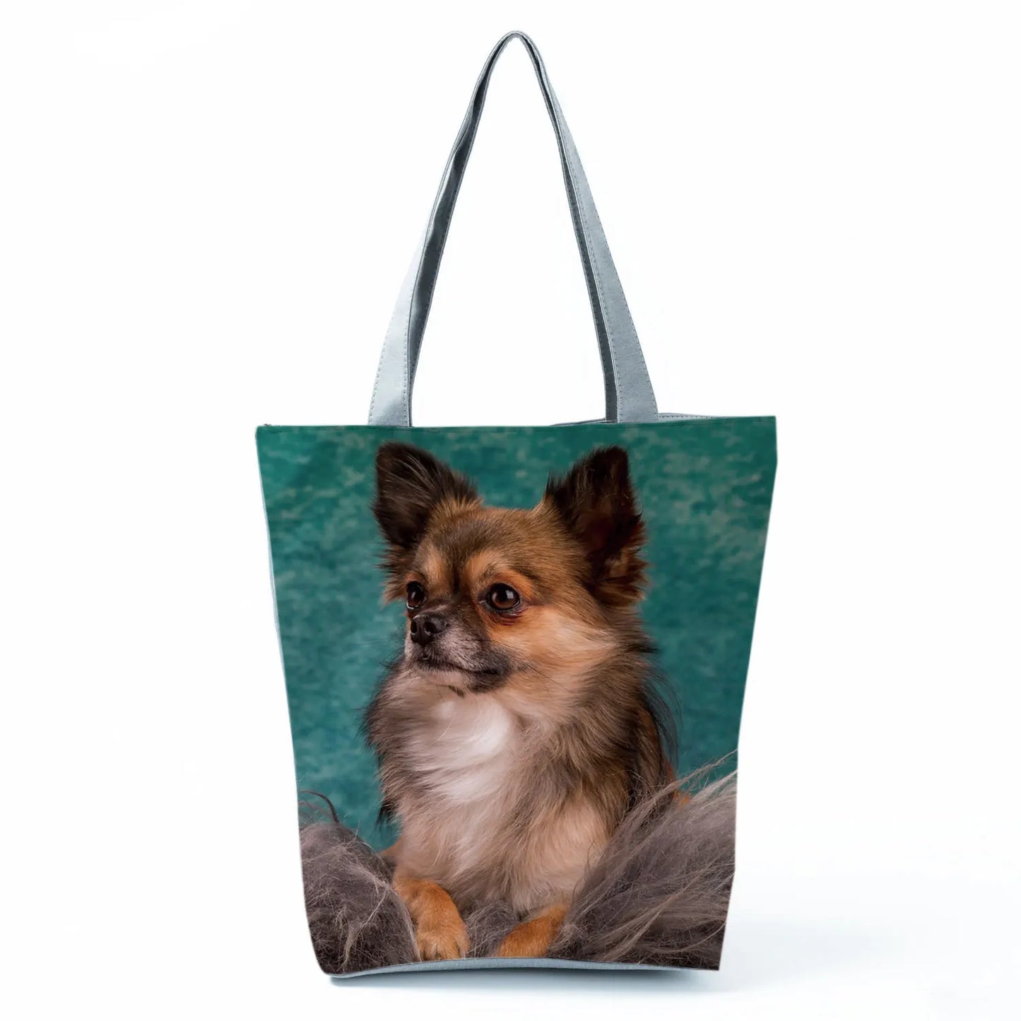 Customizable Cute West Dog Handbags For Women Groceries Pug Retriever Shopping Bags Foldable Animal Large Capacity Shoulder Bag