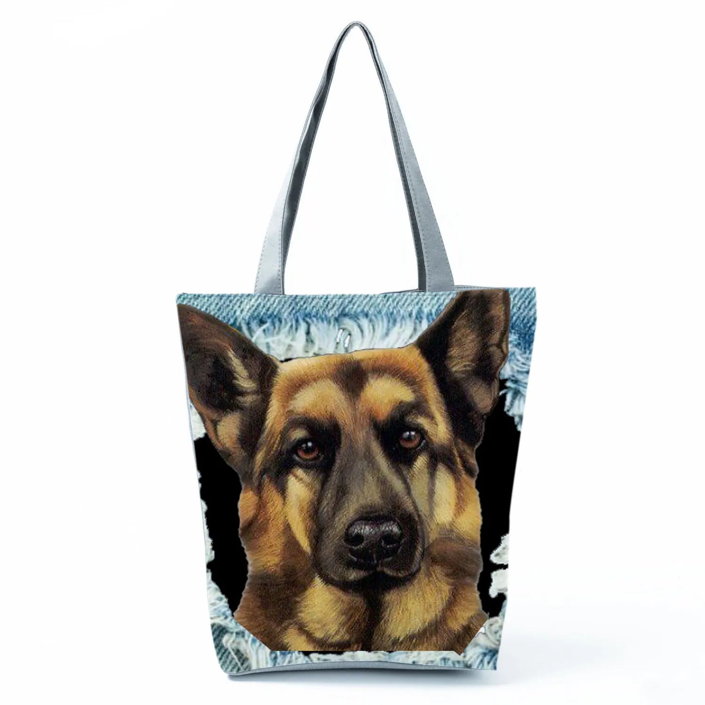 Customizable Cute West Dog Handbags For Women Groceries Pug Retriever Shopping Bags Foldable Animal Large Capacity Shoulder Bag