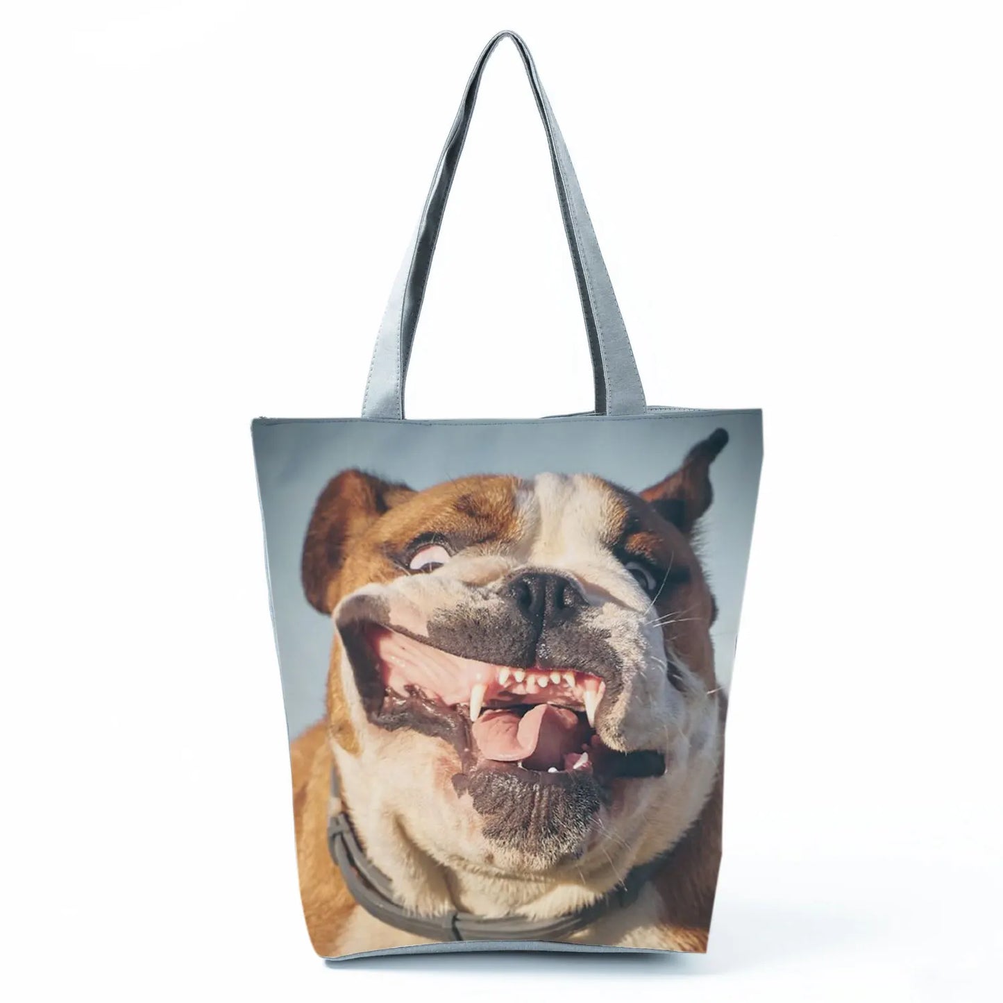 Customizable Cute West Dog Handbags For Women Groceries Pug Retriever Shopping Bags Foldable Animal Large Capacity Shoulder Bag