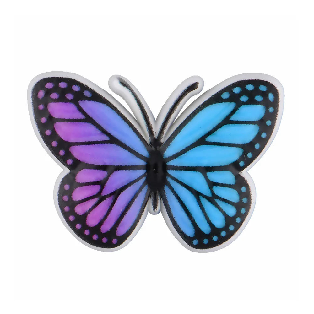 New Arrival Custom PVC Shoe Charms 3D UV Printing Flower Butterfly Design for Autism Beach Sandals Clogs Decoration Wholesale