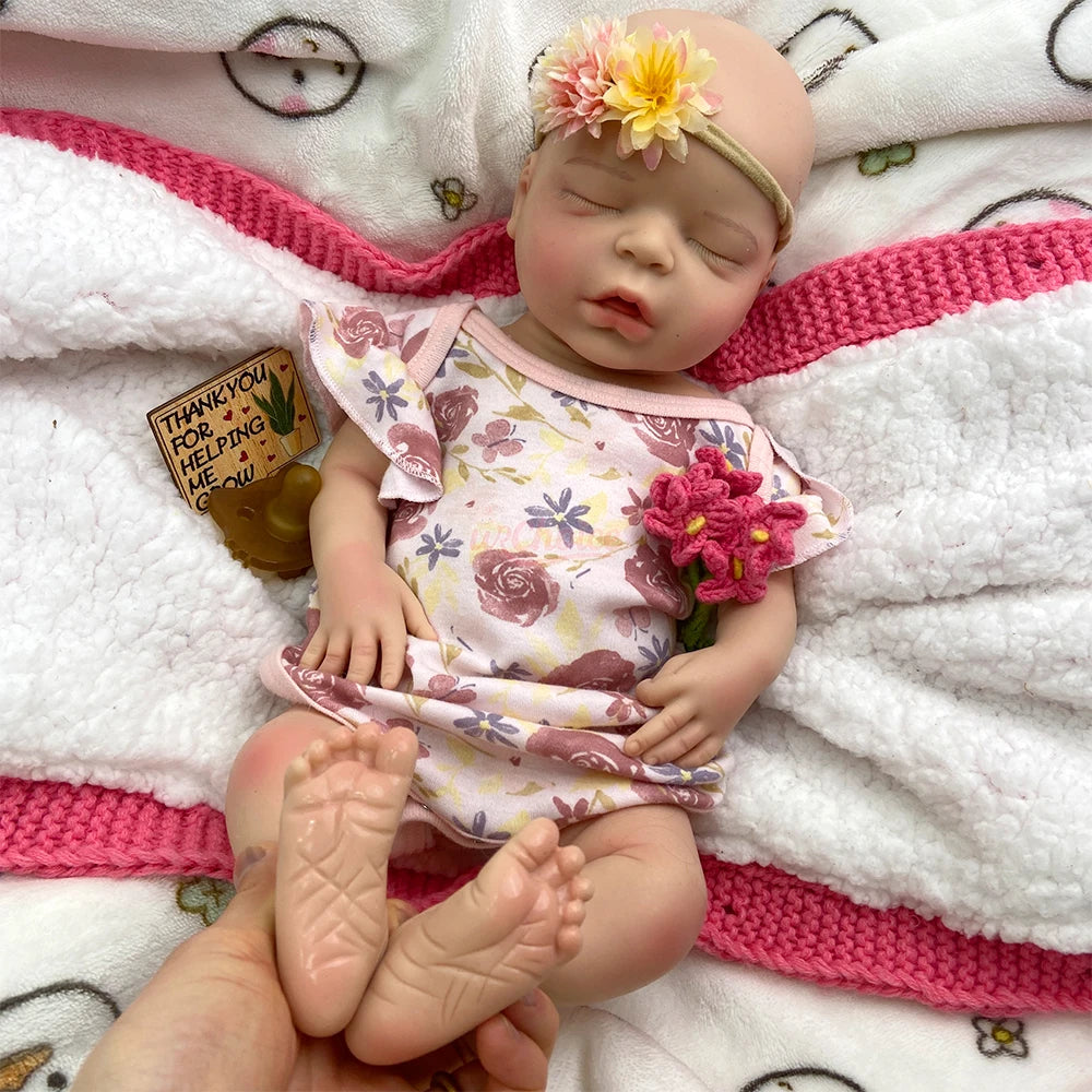 Lifelike 18" Full Silicone Baby Doll Girl With Pacifier Washable Newborn Collectable Artistry Companion Gifts