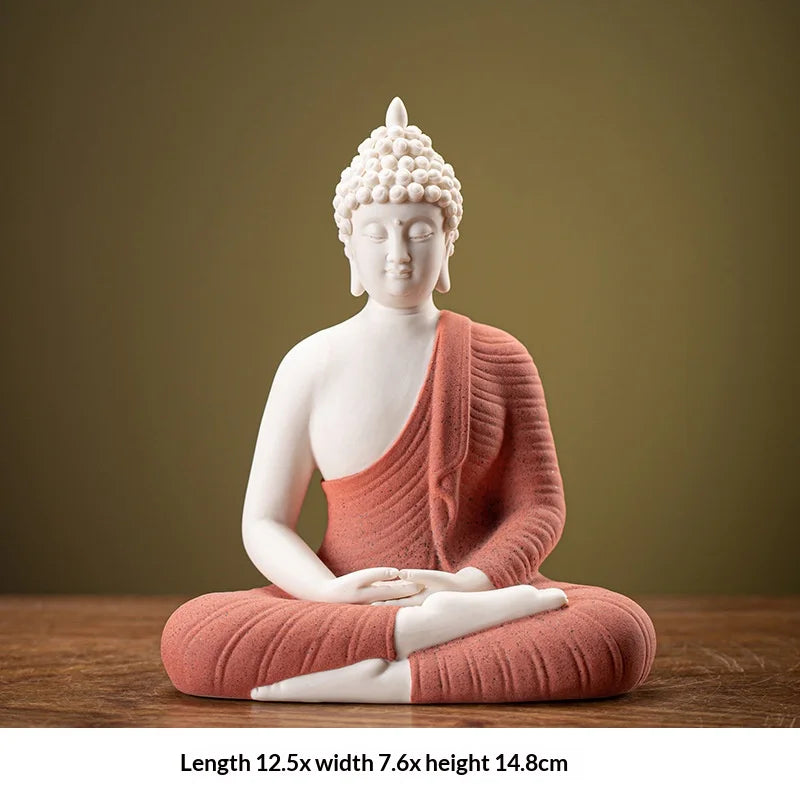 Light-emitting Diode Lamp Buddha Meditation Ceramic Guanyin Bodhisattva Shape Backflow Incense Burner Aromatic Sandalwood