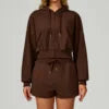 Women's Zippered Short Sweatshirt Hoodie for Autumn-Loose Fit Casual Sports Outfit for Running and Gym Wear