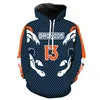 New Fashion 3D Classic Printing Hoodies Adolescent Pullover Men's Long Sleeve Tracksuit American Rugby Team Hoodies