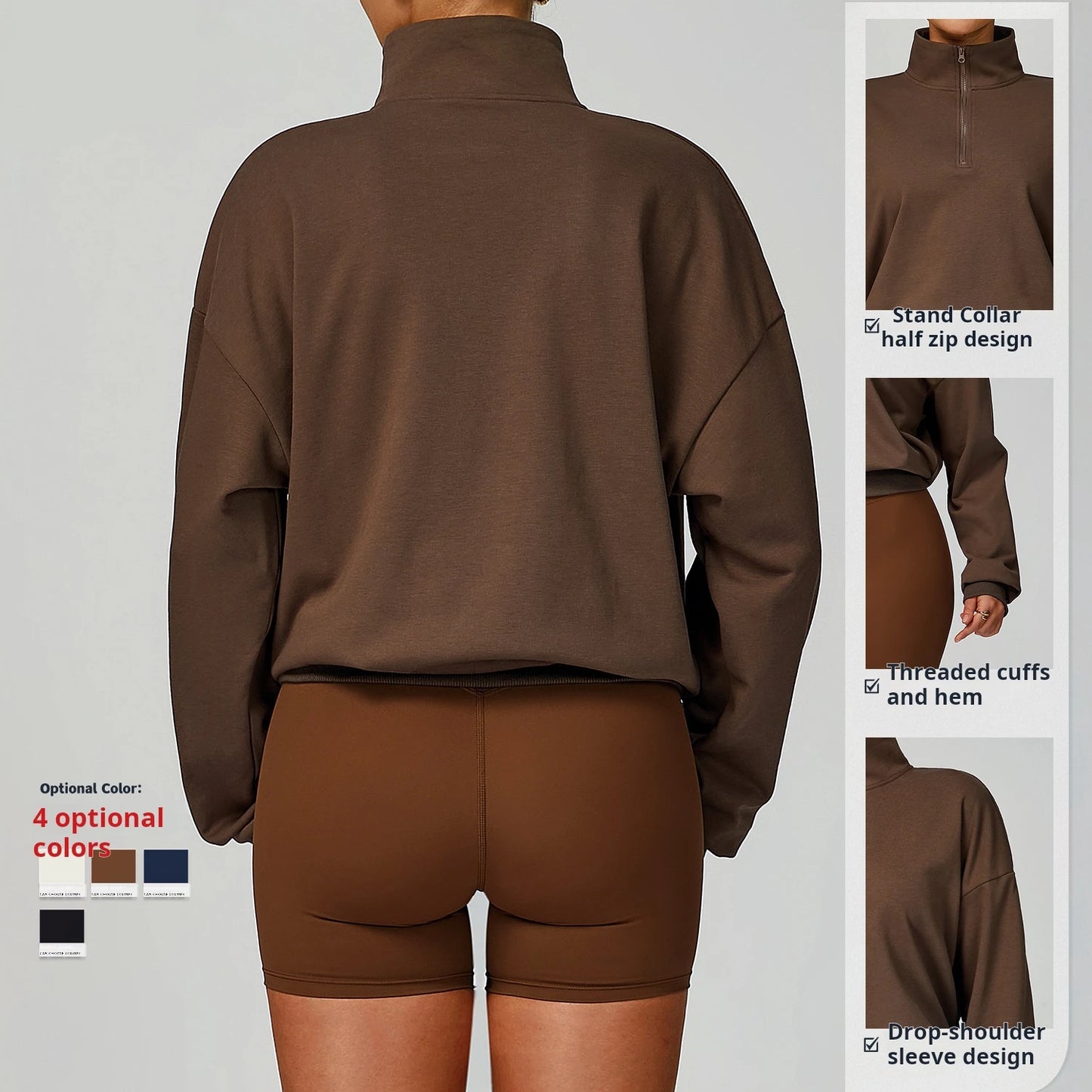 Autumn And Winter Zipper Hoodie Casual Loose Windproof Warm Versatile Hoodie Women's Running And Fitness Sportswear