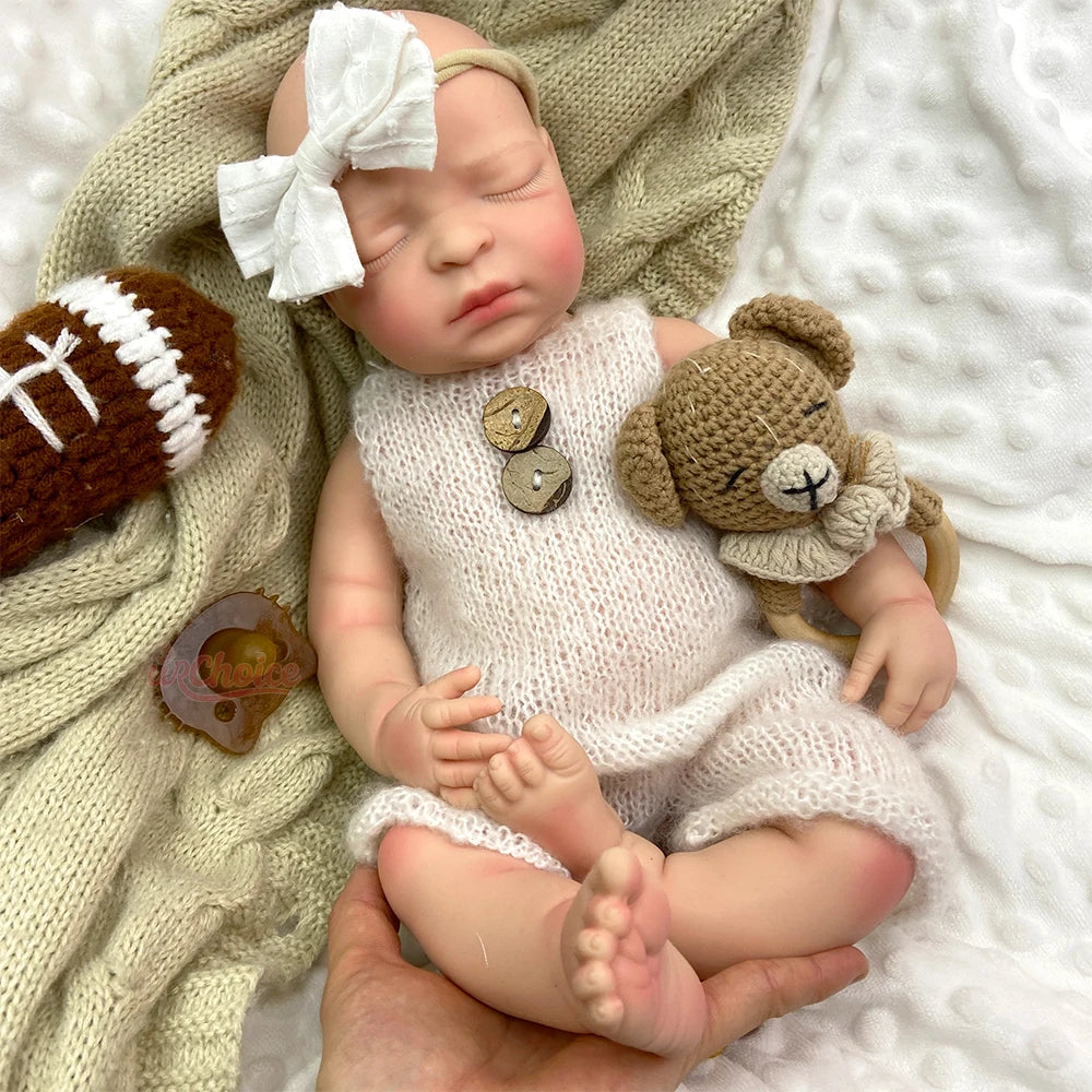 Wholesale  44CM Realistic Silicone Reborn Baby Dolls Girl  With Pacifier Veined Skin Photography Props  Accompany Baby Gifts