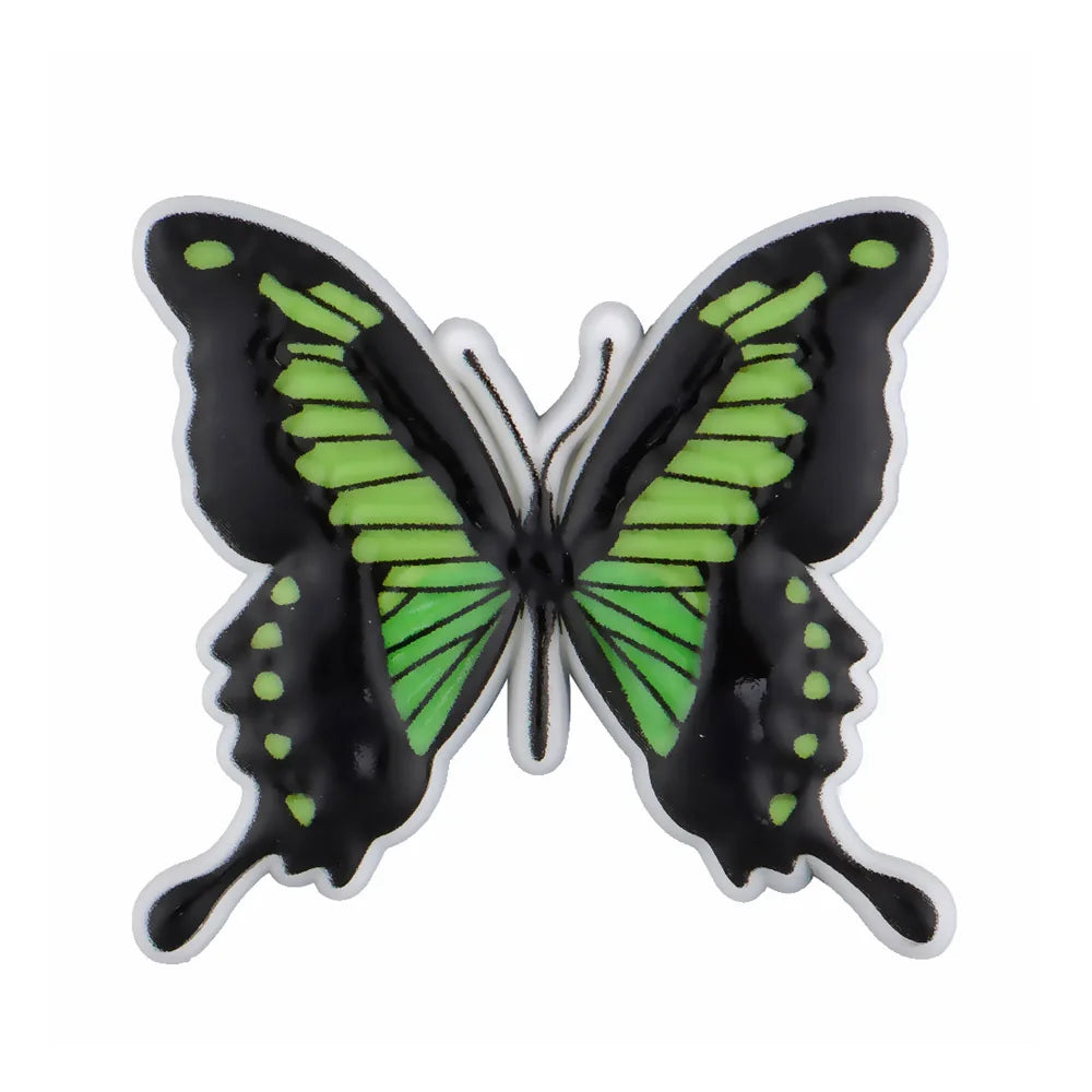 New Arrival Custom PVC Shoe Charms 3D UV Printing Flower Butterfly Design for Autism Beach Sandals Clogs Decoration Wholesale