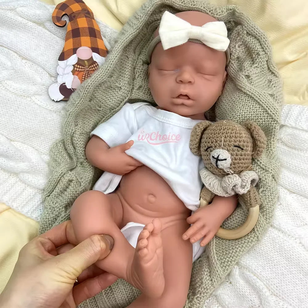 Lifelike 18" Full Silicone Baby Doll Girl With Pacifier Washable Newborn Collectable Artistry Companion Gifts