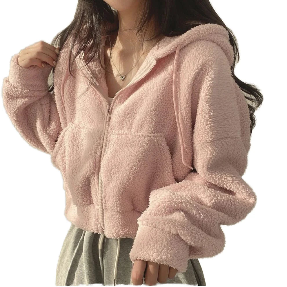 OEM/ODM Custom High Quality Women's Hoodie Breathable Anti-shrink Lined Casual Short Autumn Knitted